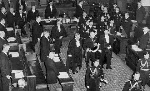 Opening of State Parliament by the Lieutenant Governor Sir Mellis Napier on June 25 1952