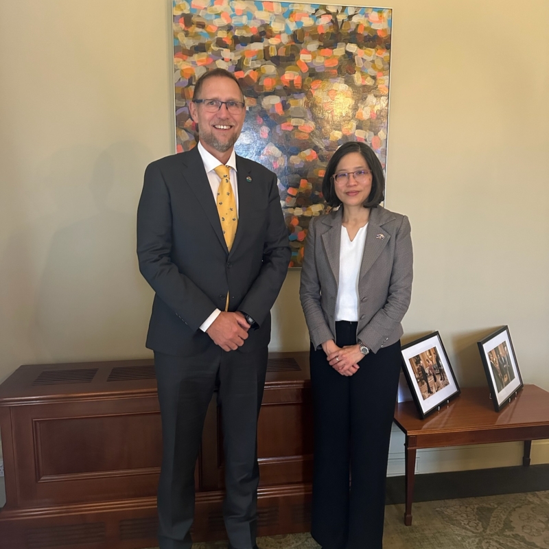His Excellency Dr Richard Harris SC OAM as Governors Deputy received Her Excellency Ms Arjaree Sriratanaban Ambassador of Thailand to Australia
