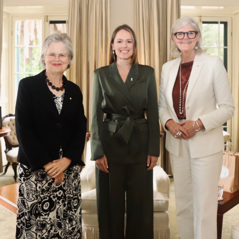 HE with Katherine Bennell Pegg and Sam Mostyn