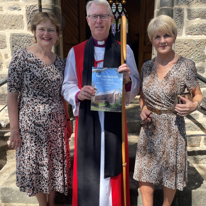 Her Excellency, Most Reverend Geoffrey Smith and Julie Bishop at St John's Anglican Church, Norton Summit