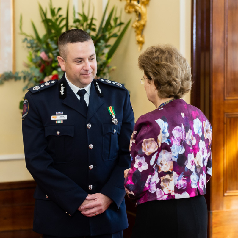 Her Excellency and Brett Loughlin CE South Australian Country Fire Service