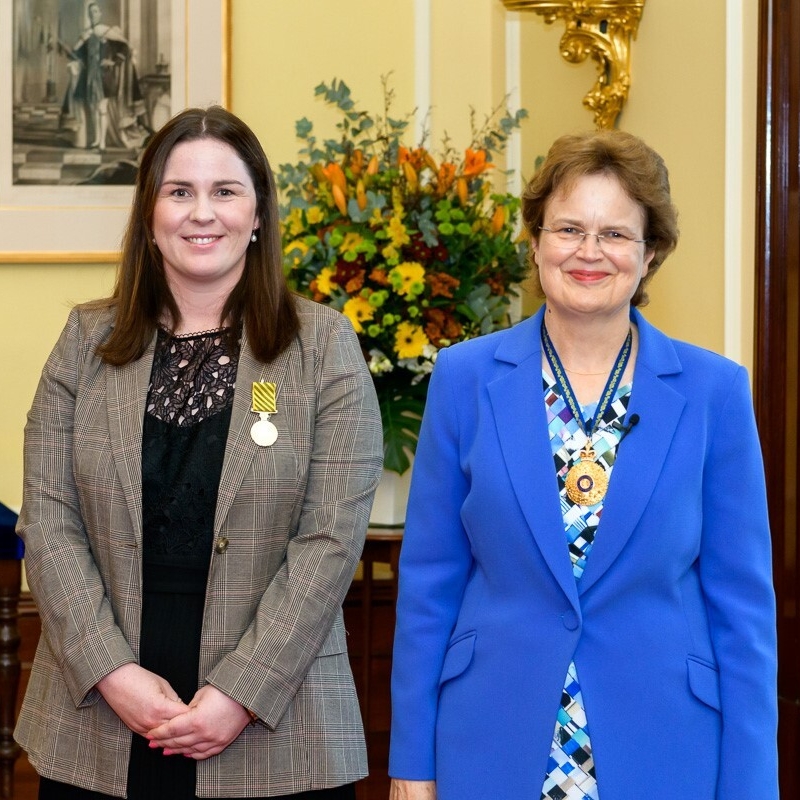 Her Excellency and Major Larissa Cody at the Australia Day Honours Investiture Ceremony.