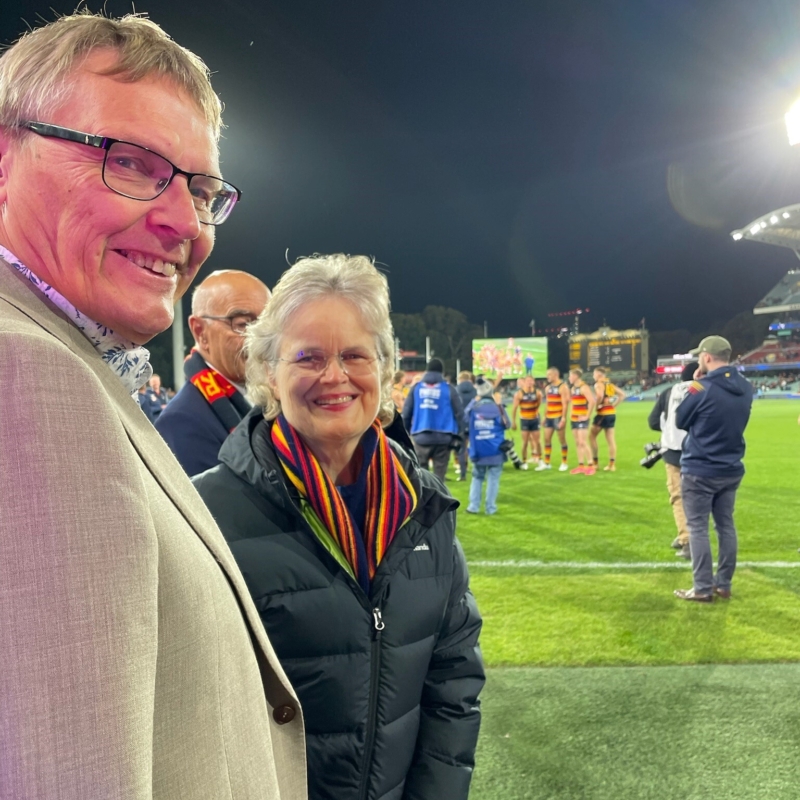 RB and HE at Crows game